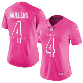 Women's Nike 49ers #4 Nick Mullens Pink Women's Stitched NFL Limited Rush Fashion Jersey