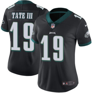 Women's Nike Eagles #19 Golden Tate III Black Alternate Women's Stitched NFL Vapor Untouchable Limited Jersey