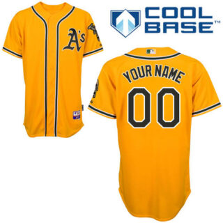 Women's Oakland Athletics Customized Yellow Jersey
