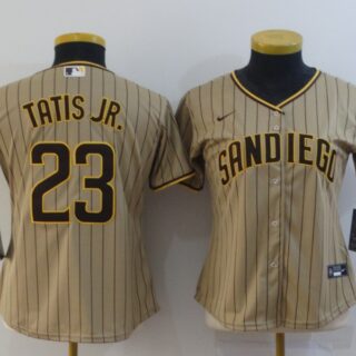 Women's Padres 23 Fernando Tatis Jr. Brown Nike 2020 Cool Base Jersey