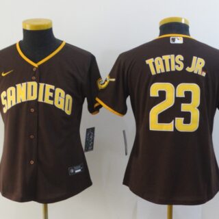 Women's Padres 23 Fernando Tatis Jr. Brown Nike Cool Base Jersey