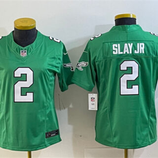 Women's Philadelphia Eagles #2 Darius Slay JR Green 2023 F.U.S.E. Stitched Football Jersey(Run Small)