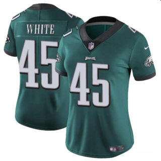 Women's Philadelphia Eagles #45 Devin White Green Vapor Untouchable Limited Stitched Football Jersey(Run Small)