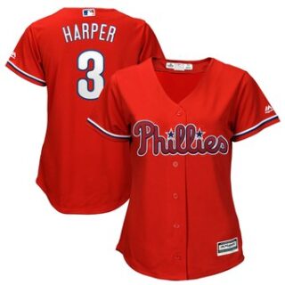 Women's Philadelphia Phillies #3 Bryce Harper Scarlet Cool Base Jersey
