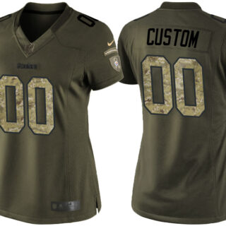 Women's Pittsburgh Steelers Olive Customized Camo Salute to Service Jersey