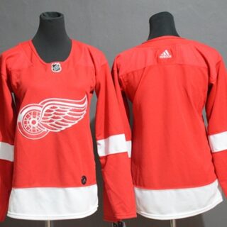 Women's Red Wings Blank Red Home Authentic Women's Stitched Hockey Jersey