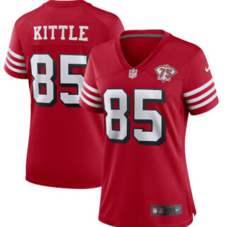 Women's San Francisco 49ers #10 George Kittle 75th Anniversary Jersey