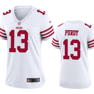 Women's San Francisco 49ers #13 Brock Purdy White Stitched Game Jersey(Run Small)