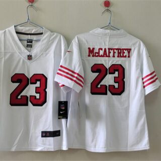 Women's San Francisco 49ers #23 Christian McCaffrey White 2nd Alternate Stitched Jersey(Run Small)