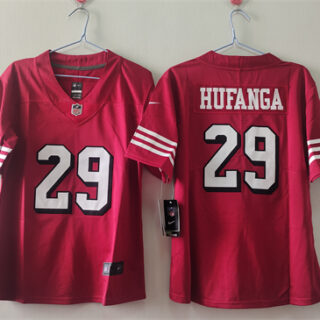 Women's San Francisco 49ers #29 Talanoa Hufanga Red Alternate Vapor Stitched Jersey(Run Small)