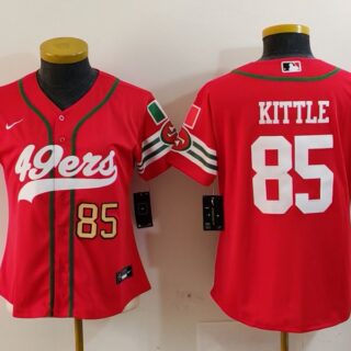 Women's San Francisco 49ers #80 Jerry Rice Red Mexico With Patch Cool Base Stitched Baseball Jersey(Run Small)