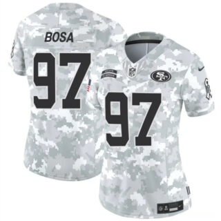 Women's San Francisco 49ers #97 Nick Bosa 2024 F.U.S.E Arctic Camo Salute To Service Limited Stitched Jersey(Run Small)
