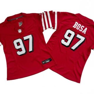 Women's San Francisco 49ers #97 Nick Bosa New Red 2023 F.U.S.E. Stitched Football Jersey(Run Small)
