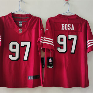 Women's San Francisco 49ers #97 Nick Bosa Red Alternate Vapor Stitched Jersey(Run Small)