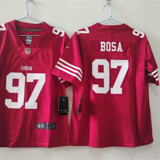 Women's San Francisco 49ers #97 Nick Bosa Red Vapor Stitched Jersey(Run Small)