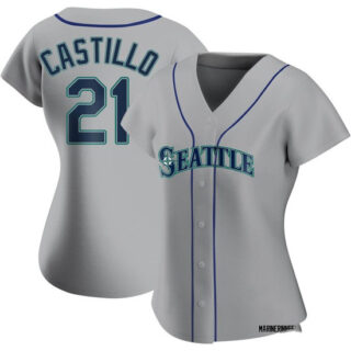 Women's Seattle Mariners #21 Luis Castillo Authentic Grey Alternate Jerseys