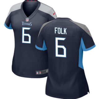 Women's Tennessee Titans #6 Nick Folk Navy Stitched Football Jersey(Run Small)