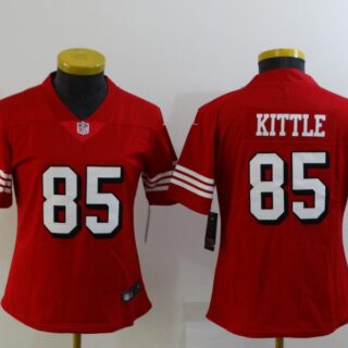 Women 49ers #85 George Kittle Red Women Color Rush Vapor Untouchable Limited Jersey