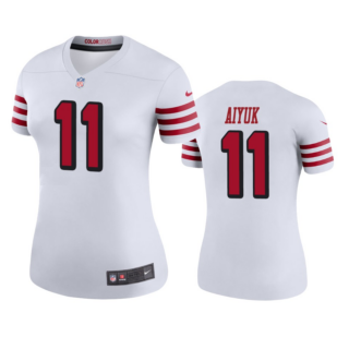 Women 49ers Brandon Aiyuk #11 White Rush Jersey