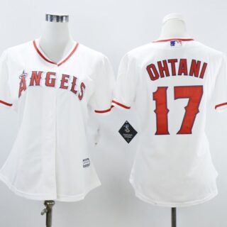 Women Angels 17 Shohei Ohtani White Women Cool Base Jersey