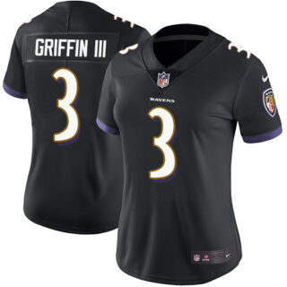 Women Baltimore Ravens #3 Robert Griffin III Vapor Untouchable Limited Black Alternate Jersey