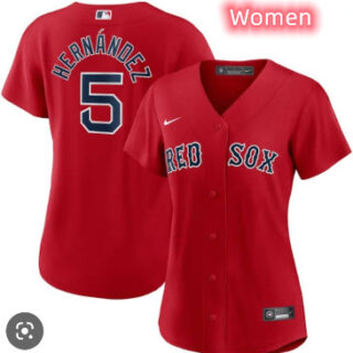 Women Boston Red Sox #5 Enrique Hernandez Red Jersey