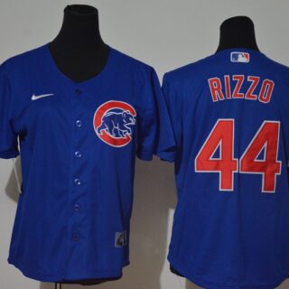Women Cubs 44 Anthony Rizzo Royal Women Nike Cool Base Jersey