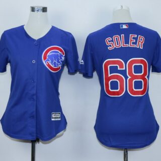 Women Cubs 68 Jorge Soler Royal Women Cool Base Jersey
