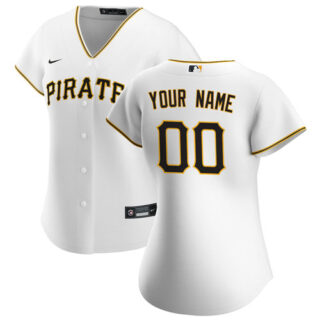 Women Custom Pittsburgh Pirates White Home Jersey