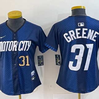 Women Detroit Tigers #31 Riley Greene 2024 Navy City Connect Cool Base Limited Stitched jerseys