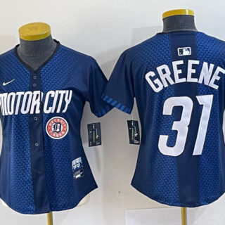 Women Detroit Tigers #31 Riley Greene 2024 Navy City Connect Cool Base Limited Stitched Jerseys
