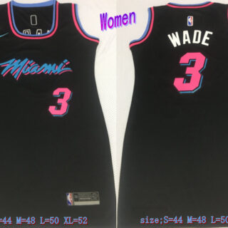Women Heat 3 Dwyane Wade Black Women Nike Swingman Jersey