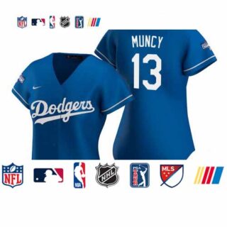 Women Los Angeles Dodgers 13 Max Muncy Royal 2020 World Series Champions Replica Jersey