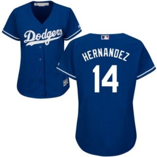 Women Los Angeles Dodgers #14 Enrique Hernandez Blue Stitched MLB Jersey
