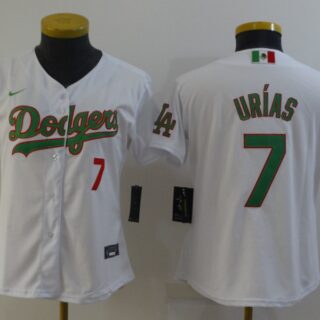Women Los Angeles Dodgers 7 Urias White Game 2021 Nike MLB Jersey