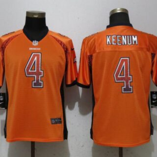 Women Nike Broncos 4 Case Keenum Orange Women Drift Fashion Jersey