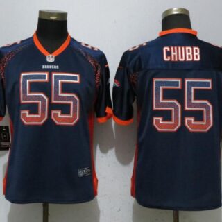 Women Nike Broncos 55 Bradley Chubb Navy Women Drift Fashion Jersey