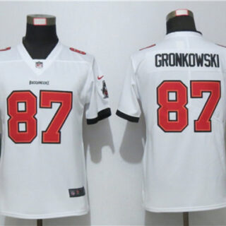Women Nike Buccaneers 87 Rob Gronkowski White New 2020 Vapor Untouchable Limited Jersey
