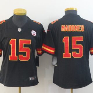 Women Nike Chiefs 15 Patrick Mahomes Black Women Vapor Untouchable Limited Jersey