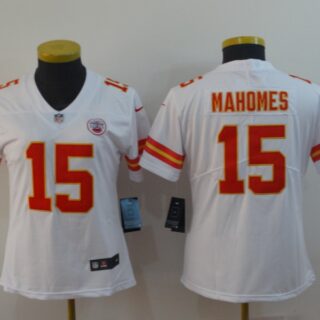 Women Nike Chiefs 15 Patrick Mahomes White Women Vapor Untouchable Limited Jersey