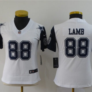 Women Nike Cowboys 88 Ceedee Lamb White Women 2020 NFL Draft Color Rush Limited Jersey