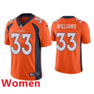 Women Nike Denver Broncos #33 Javonte Williams Orange Jersey