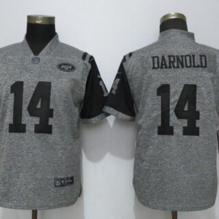 Women Nike Jets 14 Sam Darnold Gray Gridiron Gray Women Vapor Untouchable Limited Jersey