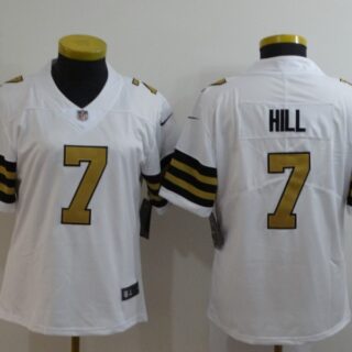 Women Nike Saints 7 Taysom Hill White Women Color Rush Limited Jersey