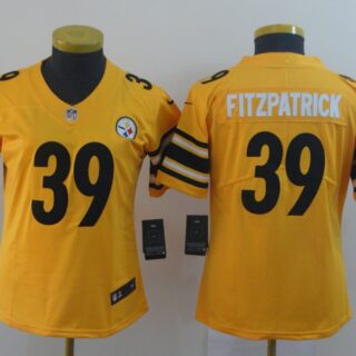 Women Nike Steelers 39 Minkah Fitzpatrick Yellow Women Inverted Legend Limited Jersey
