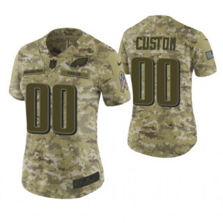 Women Philadelphia Eagles Custom Camo 2018 Salute To Service Limited Jersey