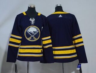 Women Sabres Blank Navy Women Adidas Jersey