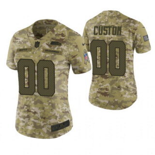 Women Seattle Seahawks Custom Camo 2018 Salute To Service Limited Jersey
