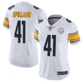 Women Steelers #41 Robert Spillane Vapor Limited White Jerseys