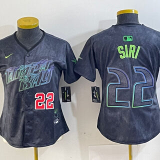 Women Tampa Bay Rays #22 Jose Siri Charcoal 2024 City Connect Limited Stitched Baseball Jerseys